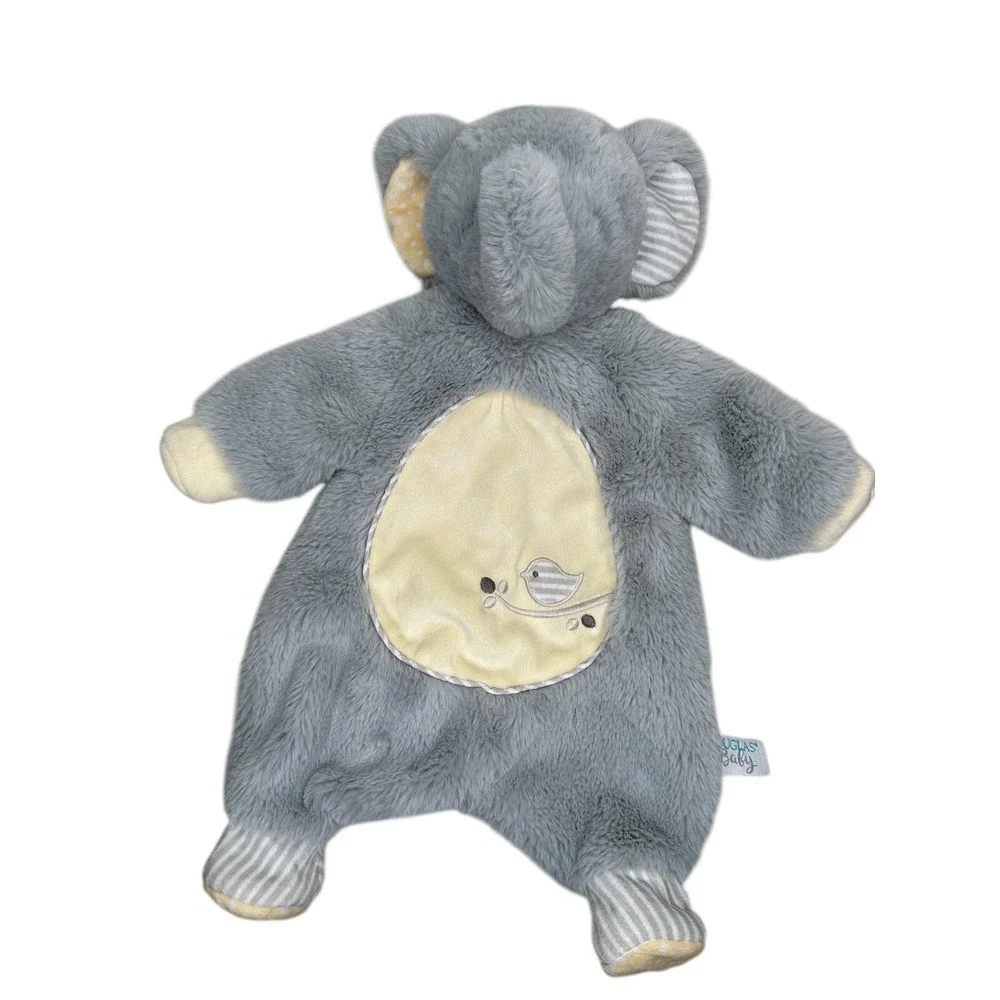 Douglas Baby Sshlumpie Gray Elephant Security Cuddle Blanket Plush Lovey 18